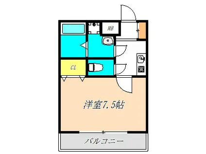 ブリッジコートG(1K/2階)の間取り写真