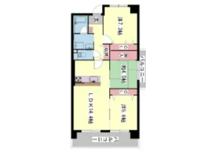 テルツォ南新在家(3LDK/7階)の間取り写真