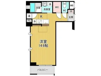 カイセイ神戸北野町(1K/1階)の間取り写真