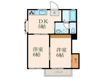 ナンバーワン(2DK/1階)の間取り写真