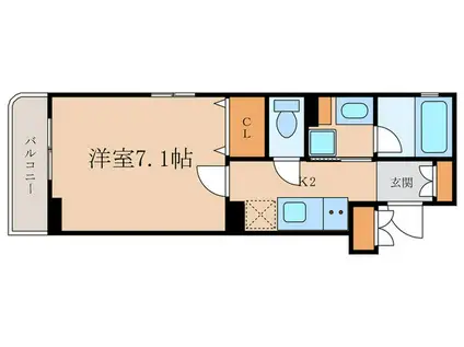 エヌフラット中目黒(1K/2階)の間取り写真