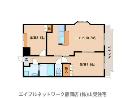 プルミエ・ラムール(2LDK/2階)の間取り写真