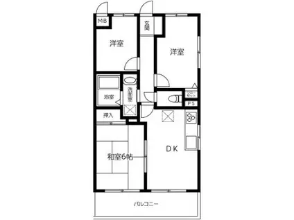 ラフィネ相武台Ⅲ(3DK/1階)の間取り写真