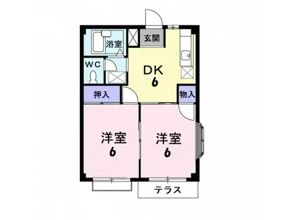 エルディムTMM(2DK/1階)の間取り写真