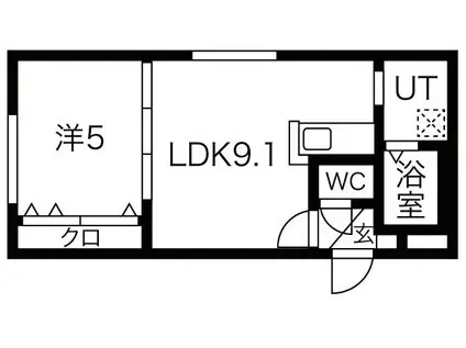 LUNA SOLEIL(1LDK/3階)の間取り写真