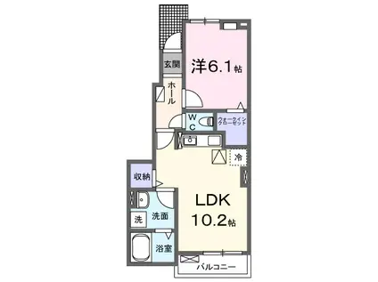 ファイン(1LDK/1階)の間取り写真