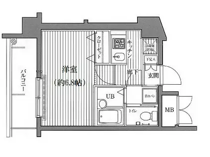ガラ・シティ駒沢大学(1K/8階)の間取り写真