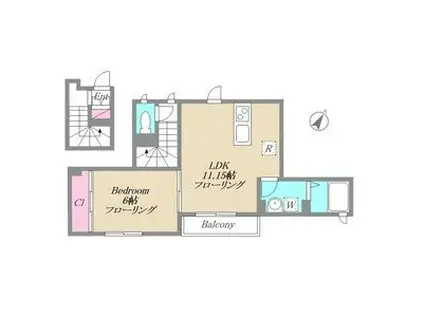 アルモ フォレスタ(1LDK/2階)の間取り写真