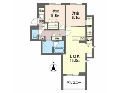 SERDINA万世町(2LDK/2階)の間取り写真