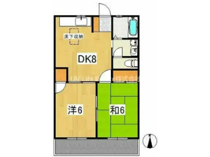 コーポ鉢の木(2DK/1階)の間取り写真