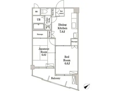 旭泉マンション(2DK/1階)の間取り写真