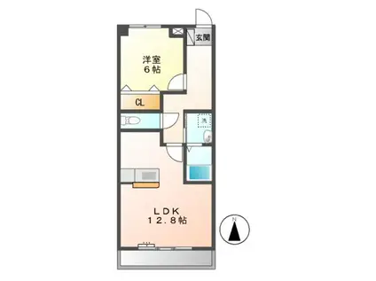 ブラウ・ベルク(1LDK/3階)の間取り写真