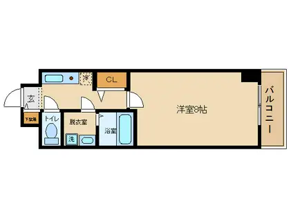 モンシェリー友5(1K/1階)の間取り写真