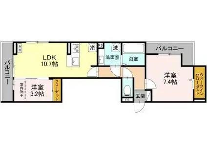 メゾン ド ソルテ(2LDK/3階)の間取り写真