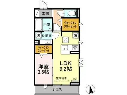 コンフォートプレイスII(1LDK/3階)の間取り写真