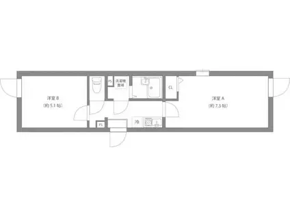 BLOOM(2K/1階)の間取り写真