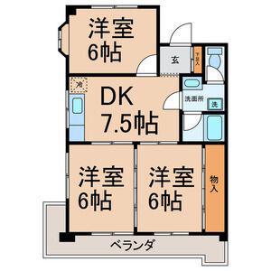 ハイツサイキ(3DK/4階)の間取り写真