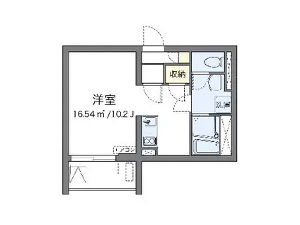 クレイノアウリィ仲六郷(ワンルーム/4階)の間取り写真