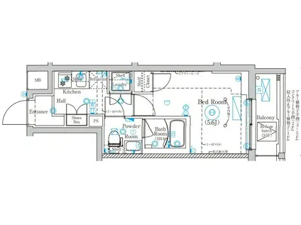 MIND 武蔵中原(1K/1階)の間取り写真