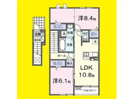 エスペリア(2LDK/2階)の間取り写真