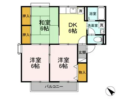 ロイヤルハイツ(3DK/1階)の間取り写真