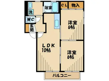 フローラルA(2LDK/2階)の間取り写真