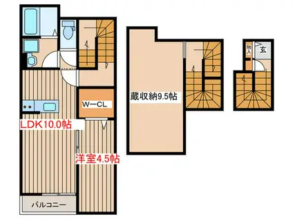 リトルパイン新田(1LDK/2階)の間取り写真