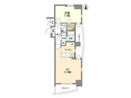 ミリアレジデンス御茶ノ水(1LDK/14階)の間取り写真
