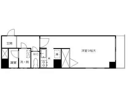 コートK&T(1K/2階)の間取り写真