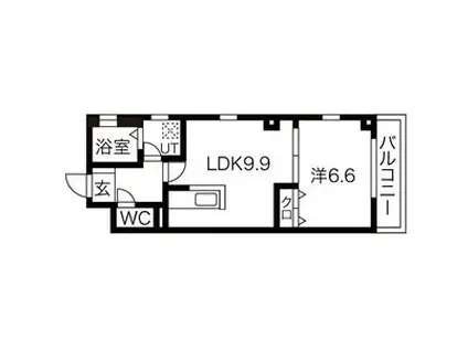 ペルシュ金山(1LDK/2階)の間取り写真