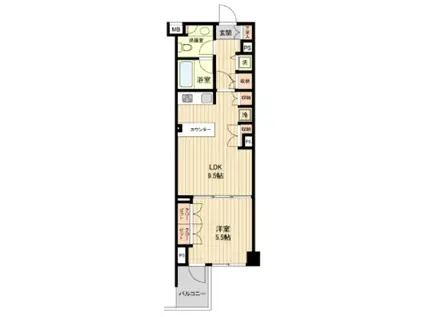 萩中イースト(1LDK/4階)の間取り写真