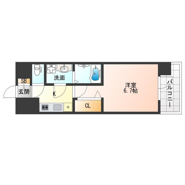 CRESTTAPP野田(1K/7階)の間取り写真