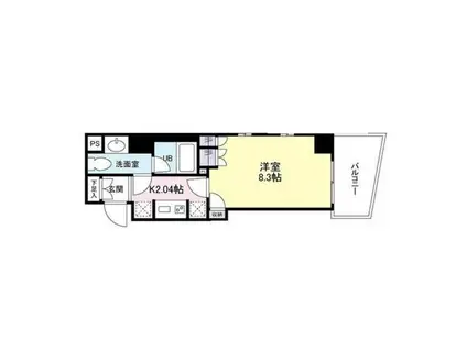 日本橋ミスモ(1K/3階)の間取り写真