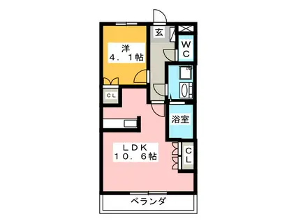 マディナット・ジュメイラ(1LDK/1階)の間取り写真