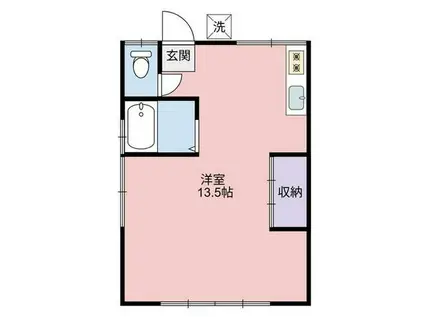 コーポ林(ワンルーム/2階)の間取り写真