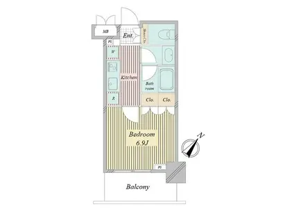 アクティ東仲通(1K/2階)の間取り写真