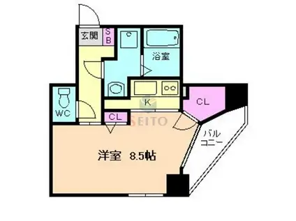 リバーコート(1K/7階)の間取り写真