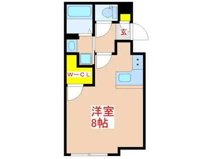 AIR/ONE(ワンルーム/2階)の間取り写真