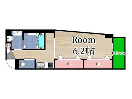 セジール希(1K/4階)の間取り写真