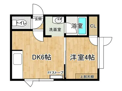 グロリア南郷(1DK/2階)の間取り写真