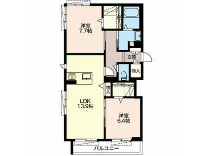 ルーナ クレシェンテ(2LDK/2階)の間取り写真