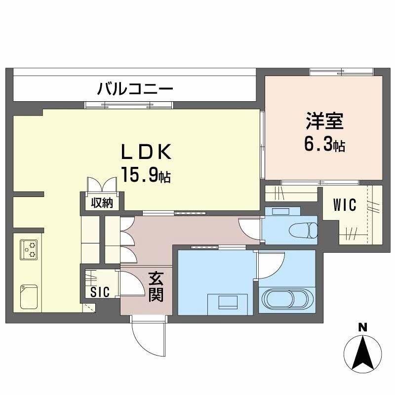 シークリサンス岡本(1LDK/3階)の間取り写真
