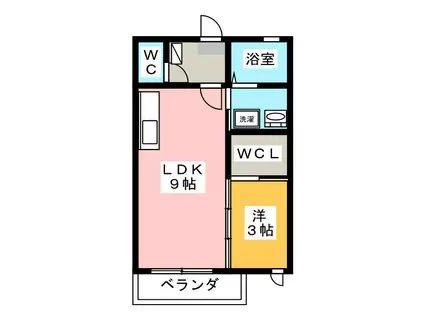 ボートハウスII(1LDK/2階)の間取り写真