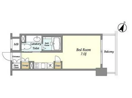 リエトコート元赤坂(ワンルーム/6階)の間取り写真