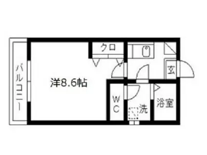 クレフラスト天神町(1K/1階)の間取り写真