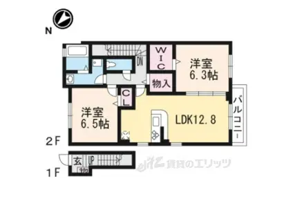 HARMONY.F(2LDK/2階)の間取り写真