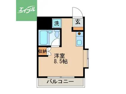 サンシティ21(ワンルーム/2階)の間取り写真