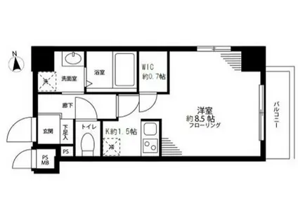 フラッツKT(1K/5階)の間取り写真