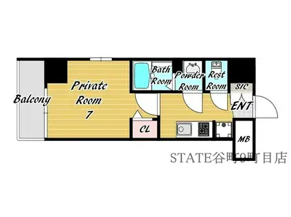 CITY LUX NAMBA サウス(1K/8階)の間取り写真