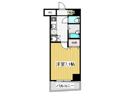 スカイコート九段下(1K/3階)の間取り写真